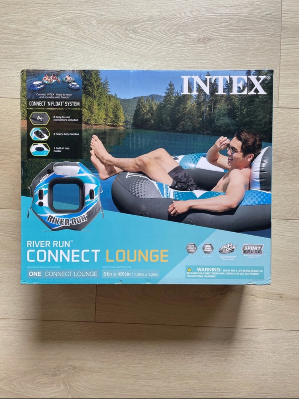 Intex River Run Connect Lounge - Blue/Gray Inflatable Float